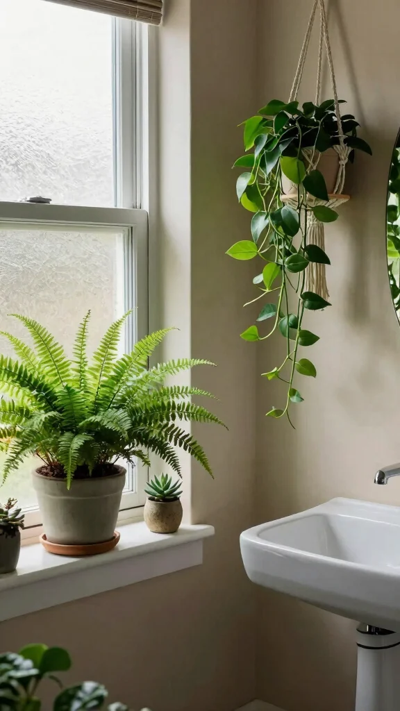 11 Japandi Bathroom Ideas for a Calm, Clean, and Minimal Space - 5. Indoor Plants 1