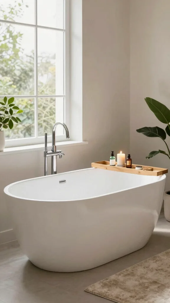 11 Japandi Bathroom Ideas for a Calm, Clean, and Minimal Space - 9. Freestanding Bathtubs 1