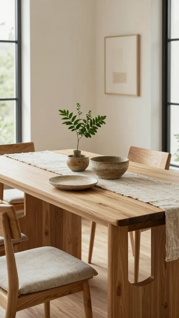 11 Japandi Dining Room Concepts for a Calm, Minimal Everyday Space - 1. Earthy Tones and Natural Materials 1