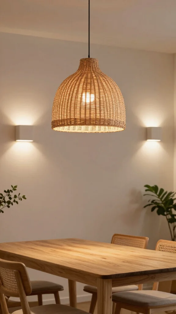 11 Japandi Dining Room Concepts for a Calm, Minimal Everyday Space - 5. Statement Lighting Fixtures 1
