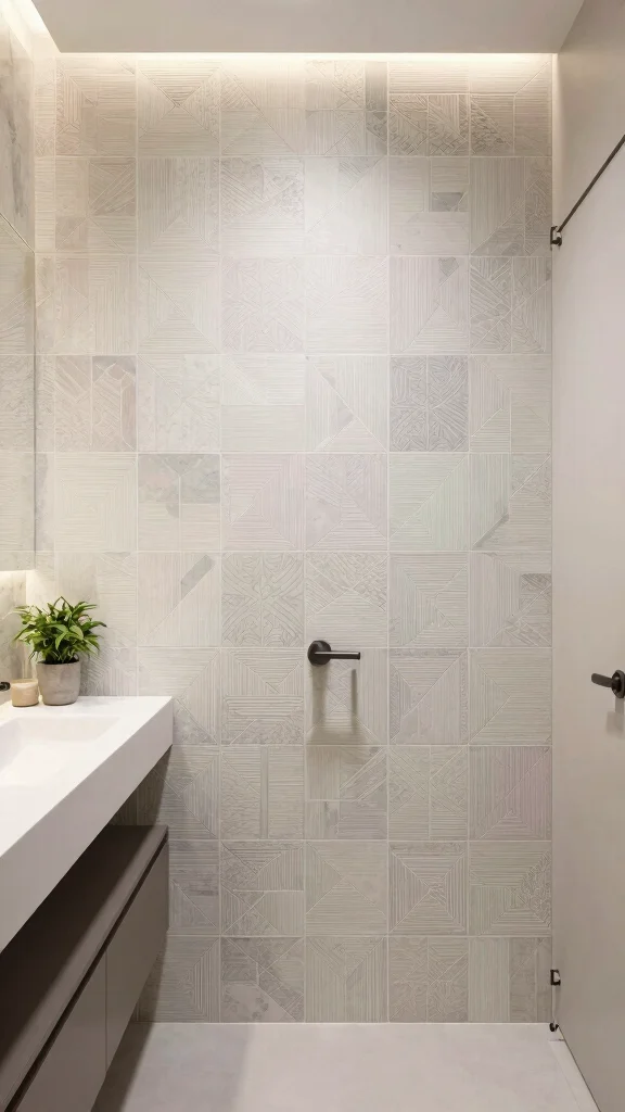 11 Restroom Backsplash Ideas for a Fresh, Custom Look - 3. Eco-Friendly Cement Tiles: Modern Elegance 1