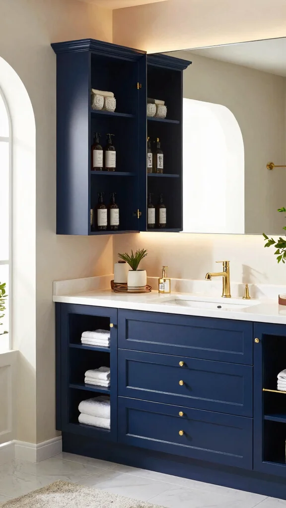11 Restroom Cabinet Ideas for Smart Storage and Clean Lines - 6. Built-in Cabinets 1