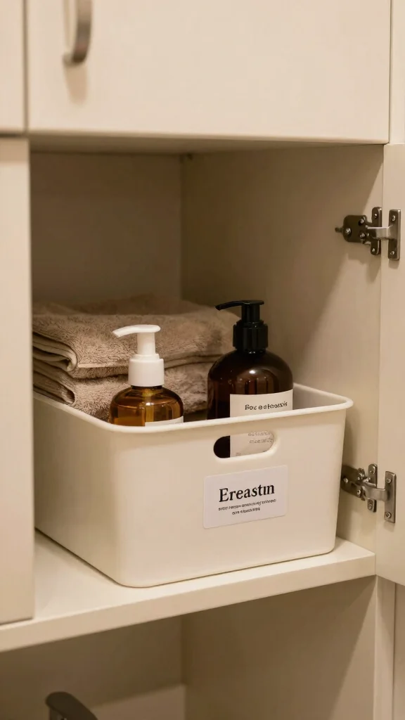 11 Restroom Cabinet Organization Ideas That Create Order Fast - 10. Rotate Seasonal Items 1