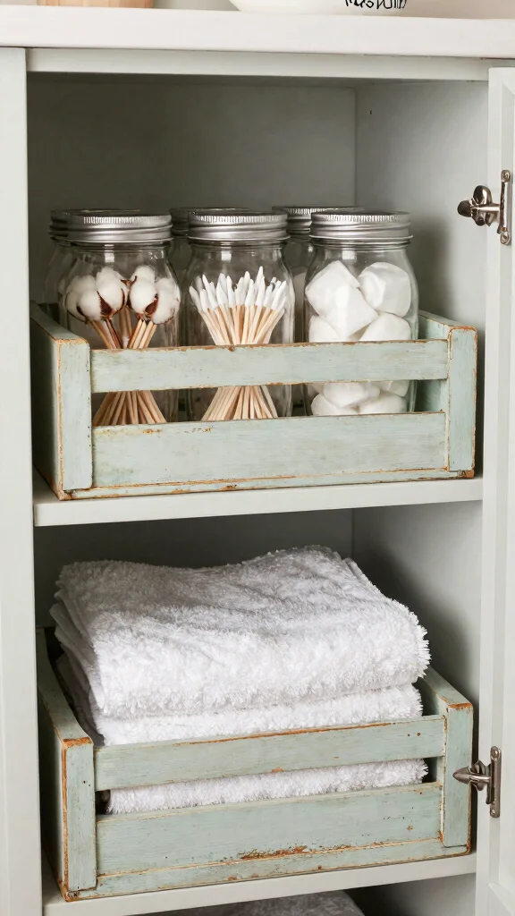 11 Restroom Cabinet Organization Ideas That Create Order Fast - 5. Reuse and Repurpose Items 1