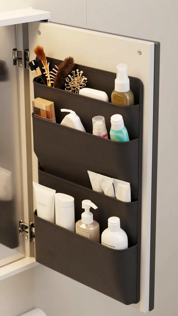 11 Restroom Cabinet Organization Ideas That Create Order Fast - 9. Use the Back of the Door 1