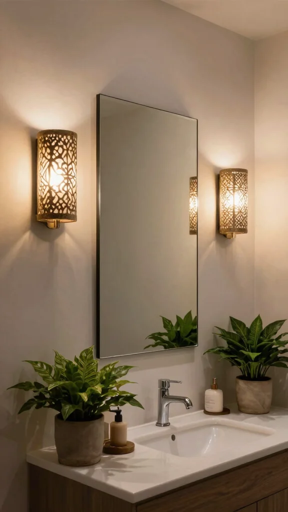 11 Restroom Light Fixture Ideas for Bright and Flattering Style - 2. Eco-Friendly Decorative Sconces 1