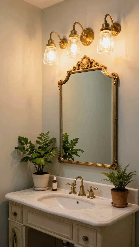 11 Restroom Light Fixture Ideas for Bright and Flattering Style - 3. Vintage-Inspired Fixtures for Timeless Charm 1