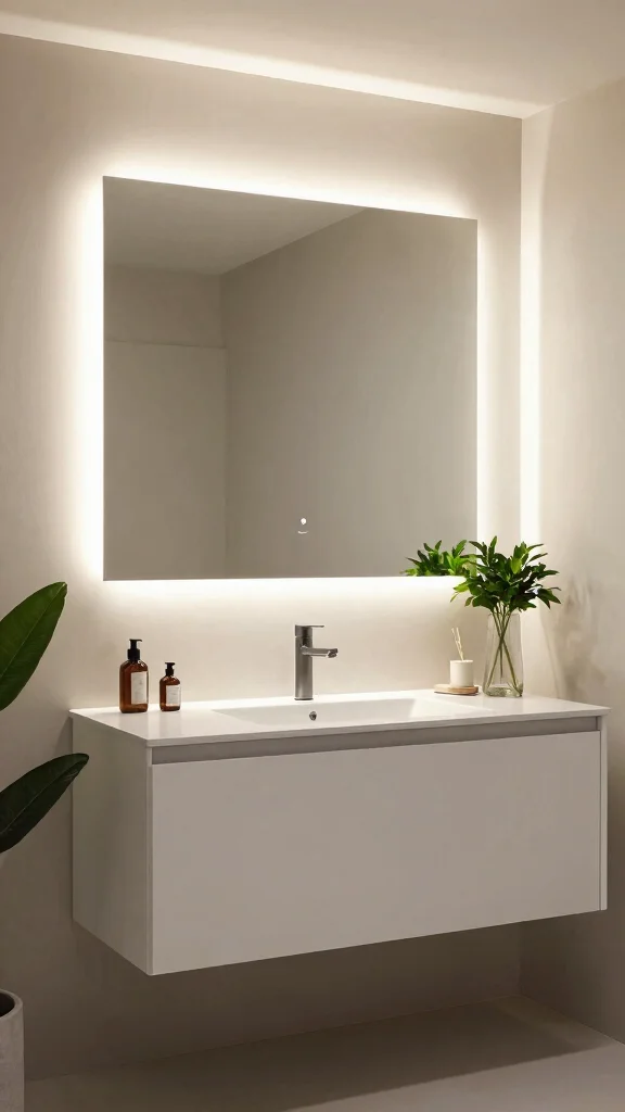 11 Restroom Light Fixture Ideas for Bright and Flattering Style - 8. Stylish LED Strip Lighting for Versatility 1