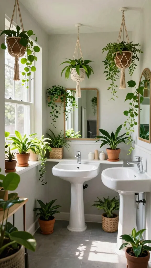 11 Restroom Makeover Ideas That Make a Big Impact Quickly - 8. Bring in Nature 1