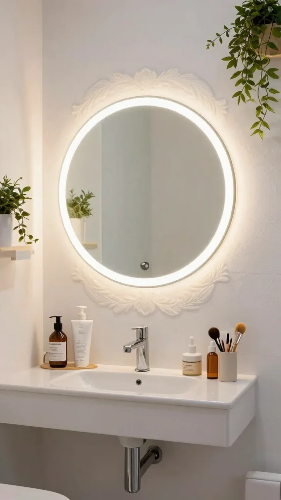 11 Restroom Makeup Vanity Ideas for a Functional Beauty Space - 3. Charming Makeup Mirrors 1