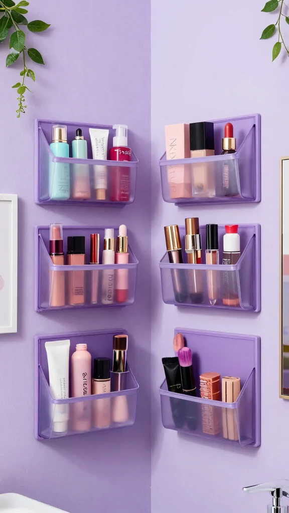 11 Restroom Makeup Vanity Ideas for a Functional Beauty Space - 6. Wall-Mounted Organizers 1
