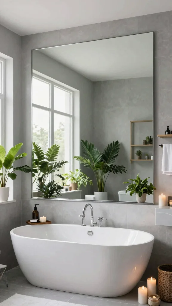 11 Restroom Vanity Mirror Ideas for a More Polished Space - 5. Oversized Mirrors for Dramatic Effect 1