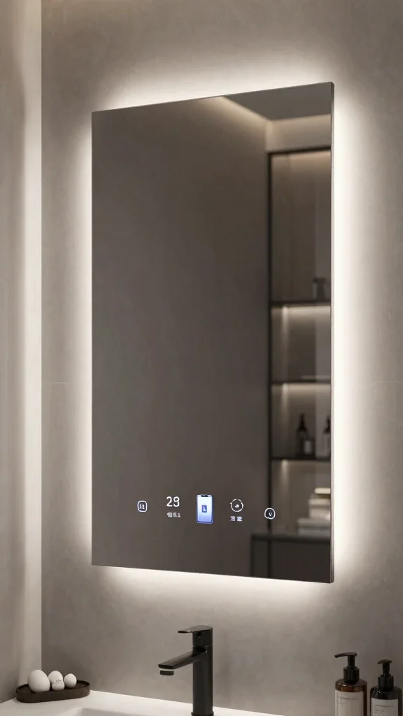 11 Restroom Vanity Mirror Ideas for a More Polished Space - 8. Mirrors with Integrated Smart Technology 1