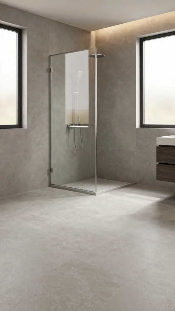 12 Bathroom Floor Tile Ideas for Every Style and Budget - 8. Large Format Tiles 1