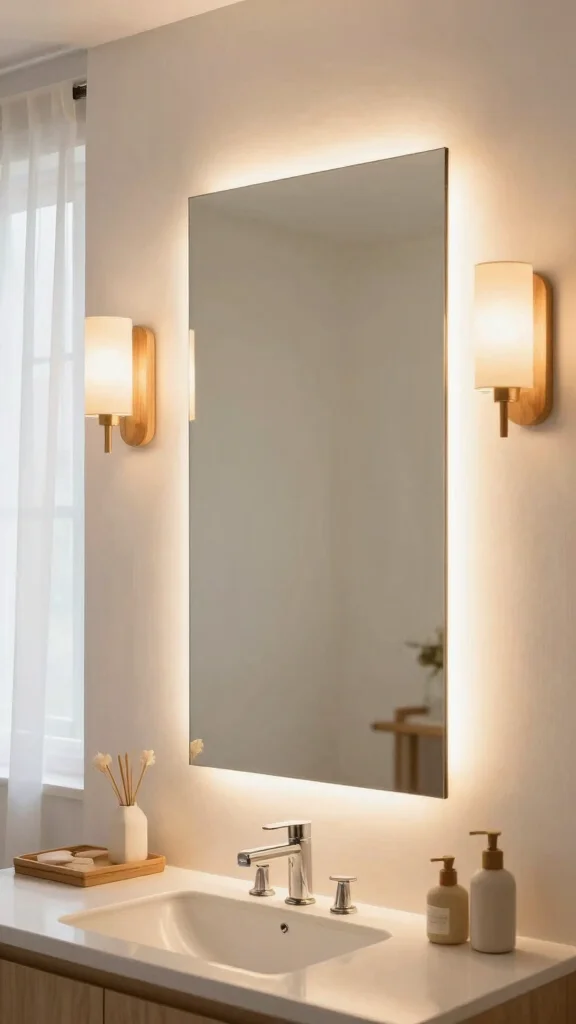 12 Bathroom Makeover Ideas on a Budget With a Big Visual Impact - 4. Eco-Friendly Lighting Solutions 1