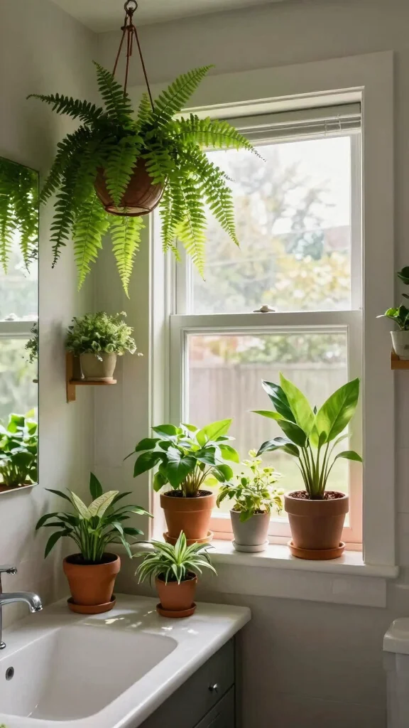 12 Bathroom Makeover Ideas on a Budget With a Big Visual Impact - 6. Create a Green Oasis 1