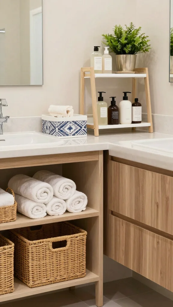 12 Bathroom Makeover Ideas on a Budget With a Big Visual Impact - 7. Stylish Storage Solutions 1