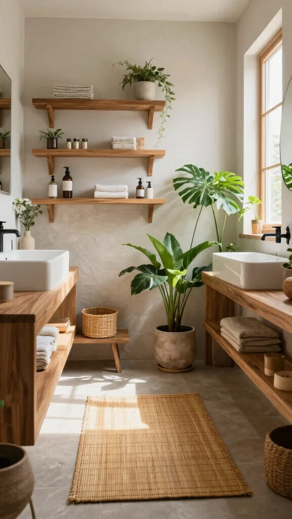 12 Bathroom Renovation Ideas That Add Value and Daily Comfort - 7. Natural Elements for a Refreshing Touch 1