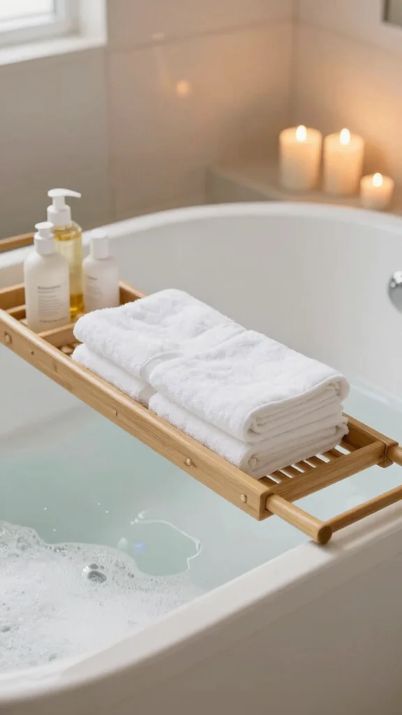 12 Bathroom Towel Storage Ideas That Keep Things Tidy and Accessible - 12. Eco-Friendly Bath Caddies 1