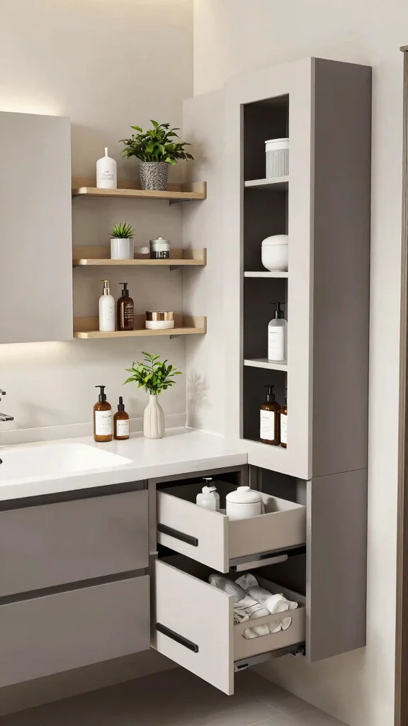 12 Bathroom Trends in 2026 Worth Including in Your Next Renovation - 11. Smart Storage Solutions 1