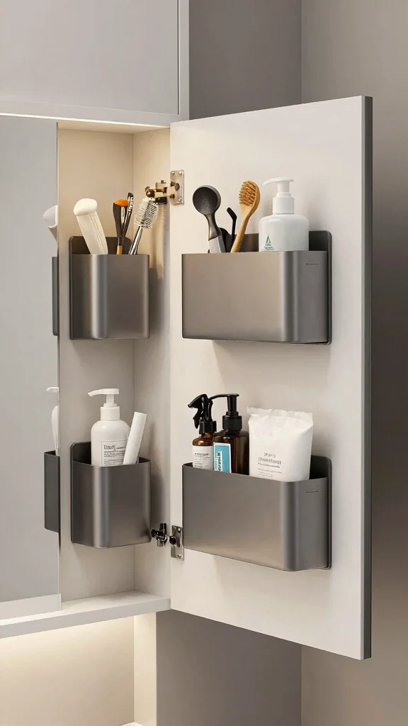 12 Bathroom Under Sink Cabinet Ideas That Maximize Every Inch - 10. Magnetic Storage Solutions 1