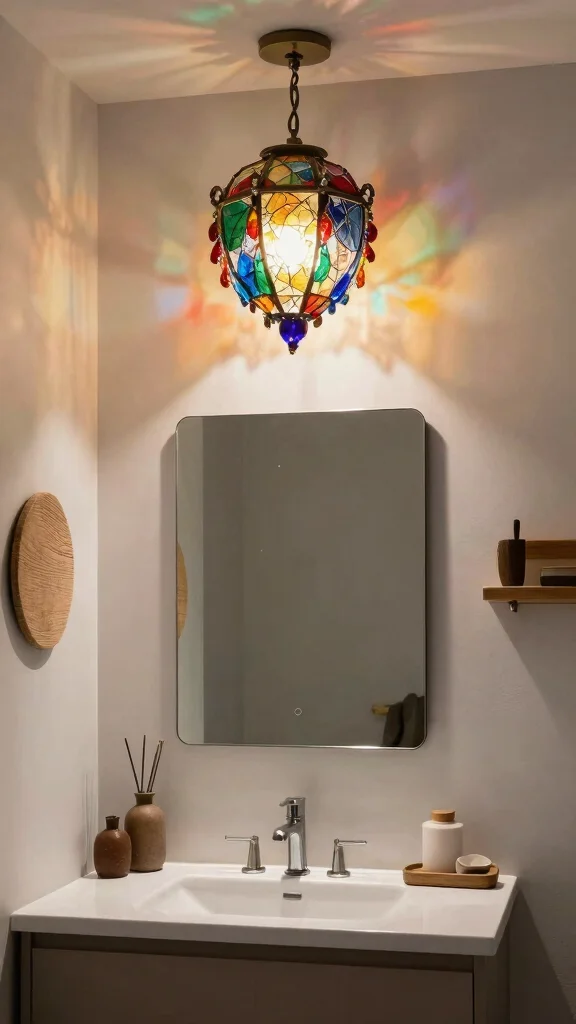 12 Bathroom Vanity Lighting Ideas That Make Every Mirror Look Better - 10. Artistic Fixtures for a Statement Piece 1