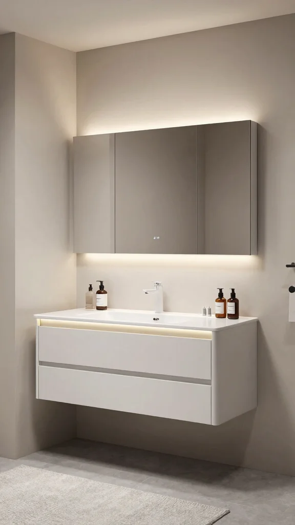12 Bathroom Vanity Lighting Ideas That Make Every Mirror Look Better - 11. Integrated Vanity Lighting for a Sleek Finish 1