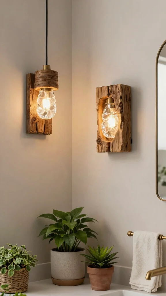 12 Bathroom Vanity Lighting Ideas That Make Every Mirror Look Better - 12. Recycled Material Fixtures for Sustainable Style 1