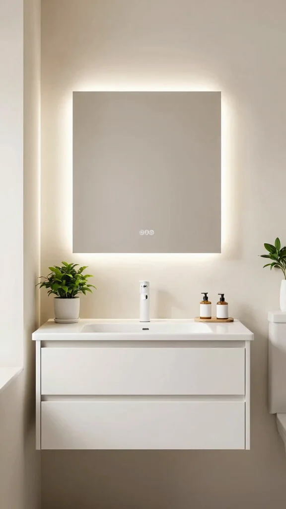 12 Bathroom Vanity Lighting Ideas That Make Every Mirror Look Better - 3. Backlit Mirrors for a Contemporary Feel 1