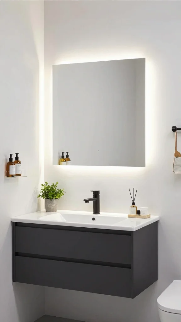 12 Bathroom Vanity Lighting Ideas That Make Every Mirror Look Better - 6. LED Strip Lights for a Modern Touch 1