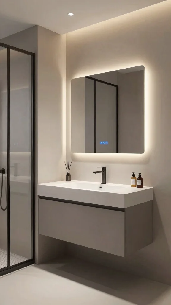 12 Bathroom Vanity Lighting Ideas That Make Every Mirror Look Better - 8. Smart Lighting for Innovative Control 1