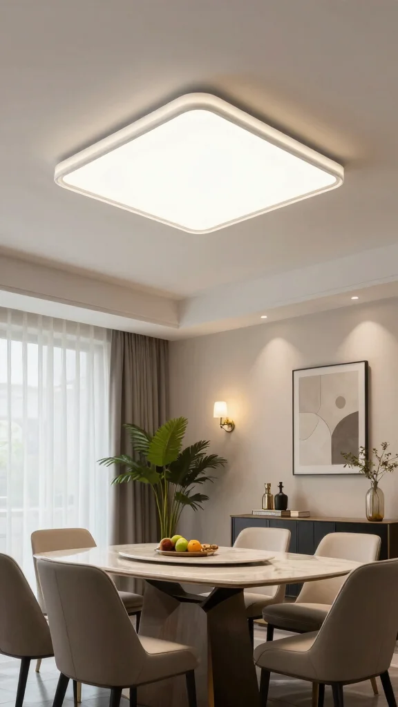 12 Dining Room Light Fixture Ideas That Make the Room Feel Complete - 3. Eco-Friendly LED Ceiling Fixtures 1