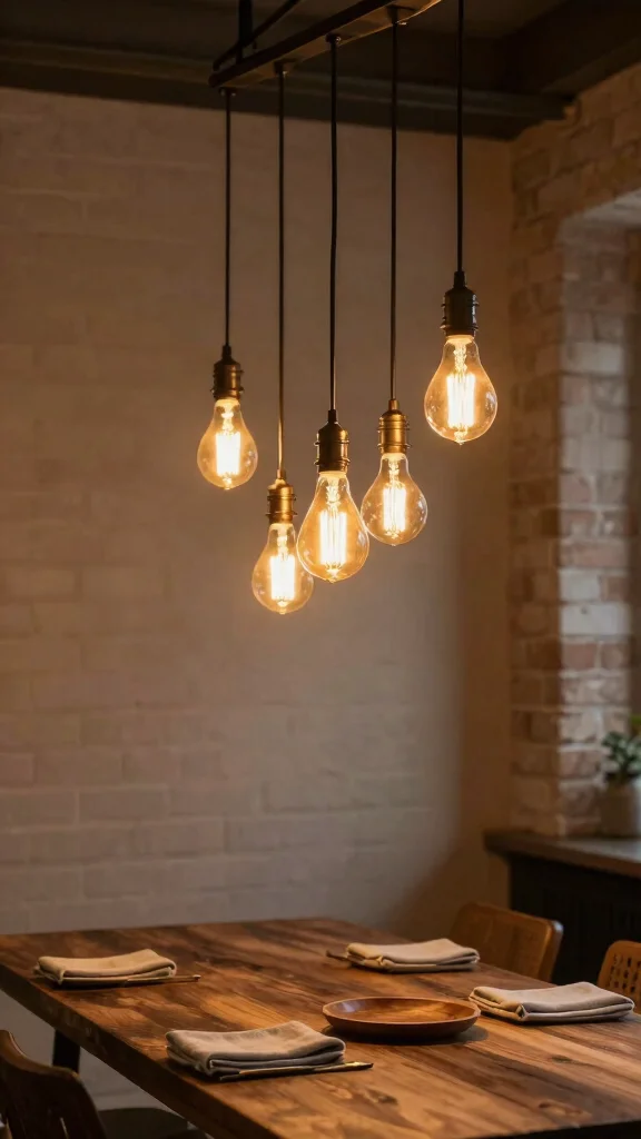 12 Dining Room Light Fixture Ideas That Make the Room Feel Complete - 5. Vintage-Inspired Edison Bulbs 1