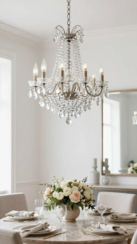 12 Dining Room Light Fixture Ideas That Make the Room Feel Complete - 8. Eco-Conscious Crystal Lighting 1