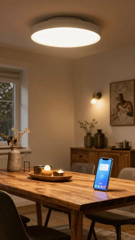 12 Dining Room Lighting Ideas Over the Table That Set the Mood - 11. Smart Lighting Solutions 1