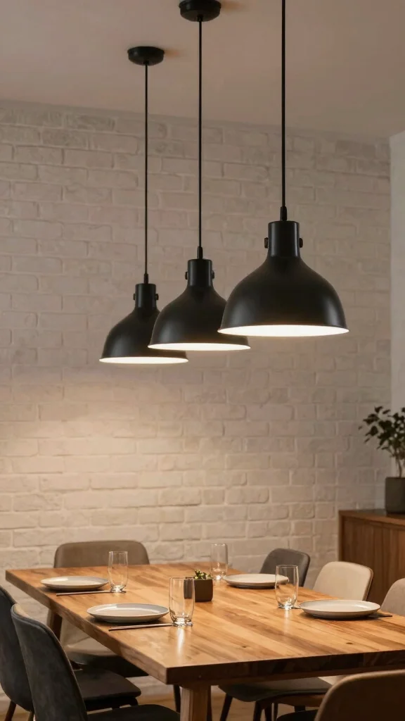 12 Dining Room Lighting Ideas Over the Table That Set the Mood - 2. Pendant Lights in A Row 1