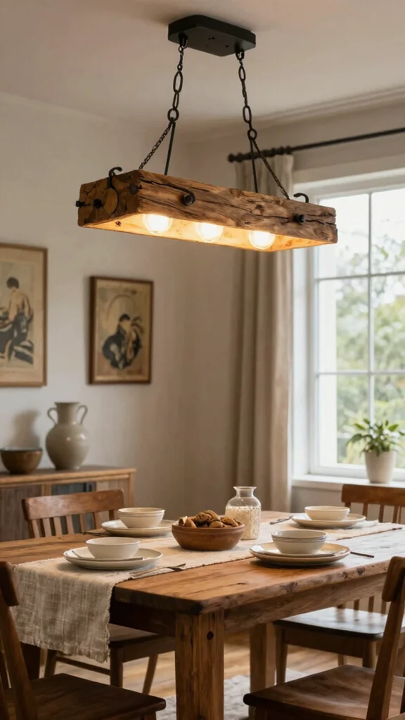 12 Dining Room Lighting Ideas Over the Table That Set the Mood - 7. Rustic Overhead Fixtures 1