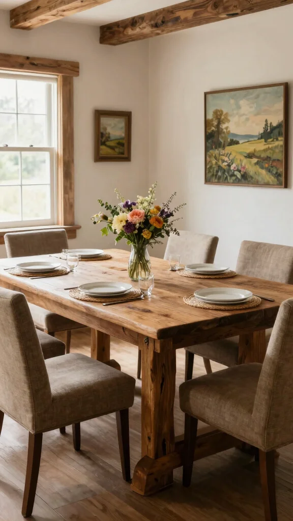 12 Dining Room Sets for 6 That Balance Space, Style, and Comfort - 1. Rustic Reclaimed Wood Set 1