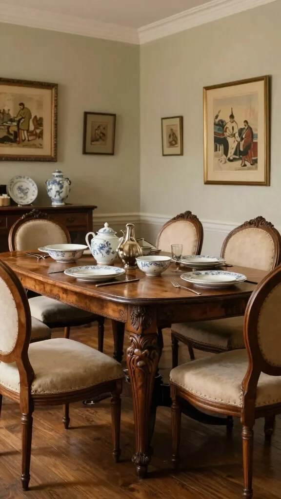 12 Dining Room Sets for 6 That Balance Space, Style, and Comfort - 10. Elegant Vintage Dining Set 1