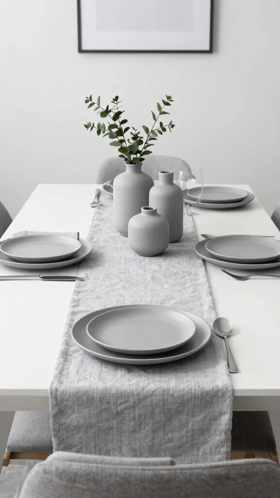 12 Dining Room Table Decor Ideas That Stay Simple and Stunning - 2. Monochrome Magic 1
