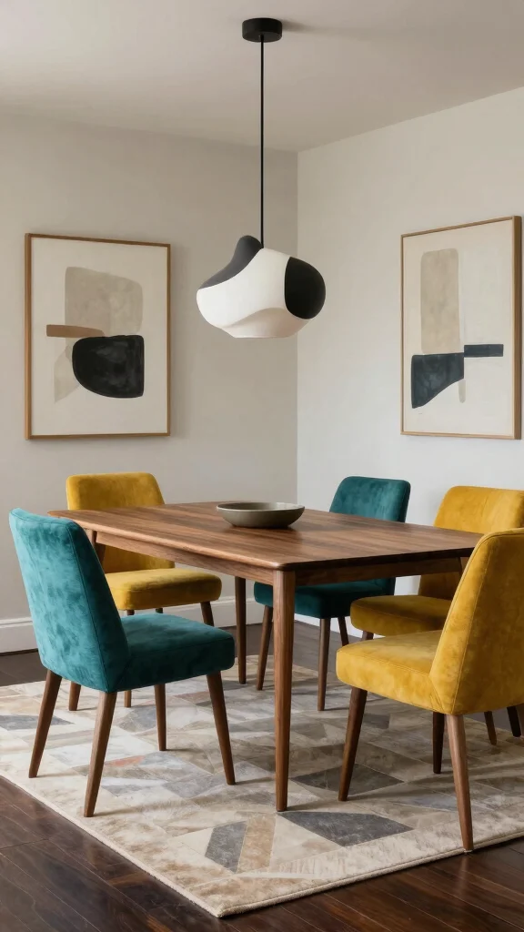 12 Dining Room Table and Chair Sets That Look Designer Done - 2. Mid-Century Modern Elegance 1