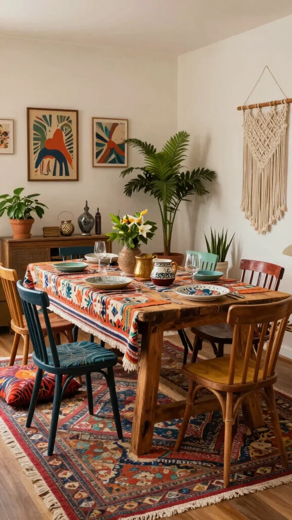 12 Dining Room Table and Chair Sets That Look Designer Done - 4. Bohemian Bliss 1
