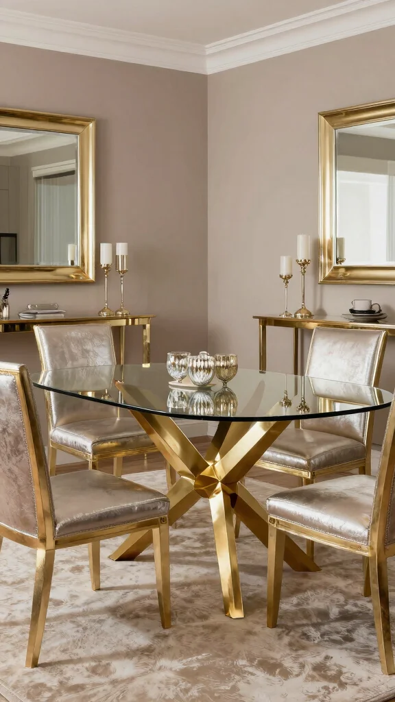 12 Dining Room Table and Chair Sets That Look Designer Done - 7. Luxe Metallics 1