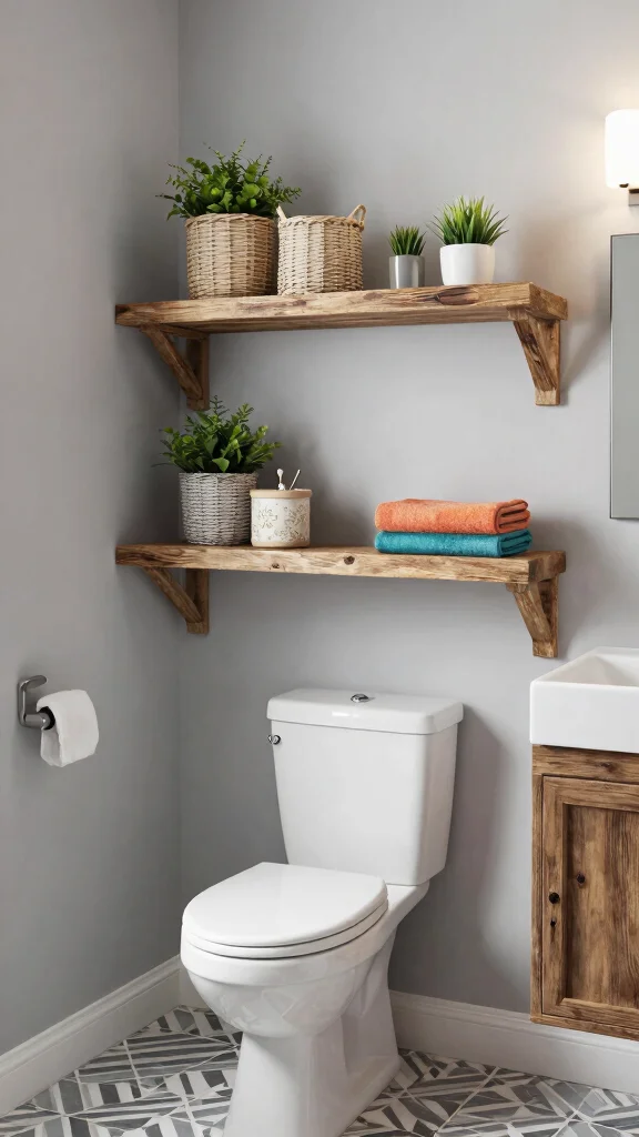 12 Half Bathroom Remodel Ideas That Make a Small Space Shine - 1. Floating Shelves for Stylish Storage 1