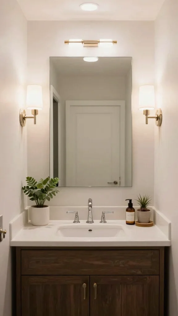12 Half Bathroom Remodel Ideas That Make a Small Space Shine - 11. Smart Lighting Solutions 1