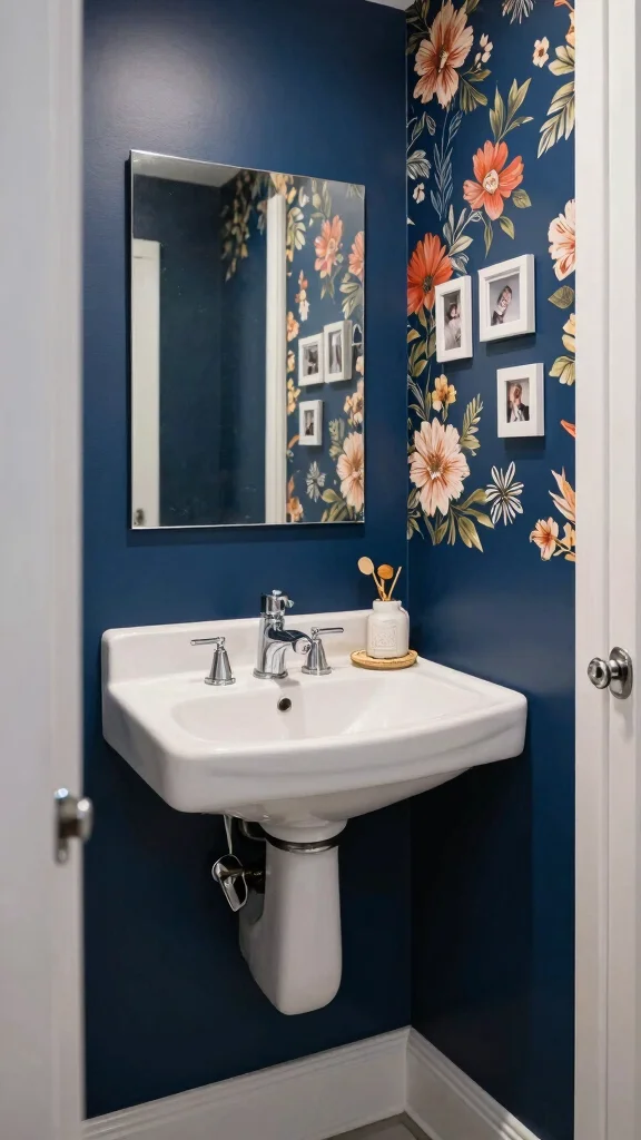 12 Half Bathroom Remodel Ideas That Make a Small Space Shine - 4. Bold Wall Colors or Wallpaper 1