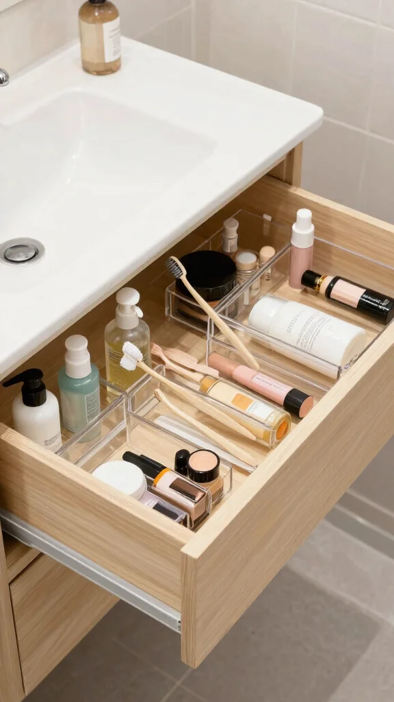 12 Half Bathroom Remodel Ideas That Make a Small Space Shine - 8. Clever Drawer Organizers 1