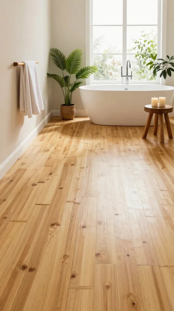 12 Modern Restroom Remodel Ideas for a Clean, Updated Look - 1. Sustainable Bamboo Flooring 1