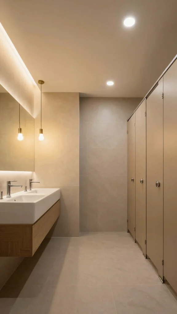 12 Modern Restroom Remodel Ideas for a Clean, Updated Look - 12. Energy-Efficient Lighting 1