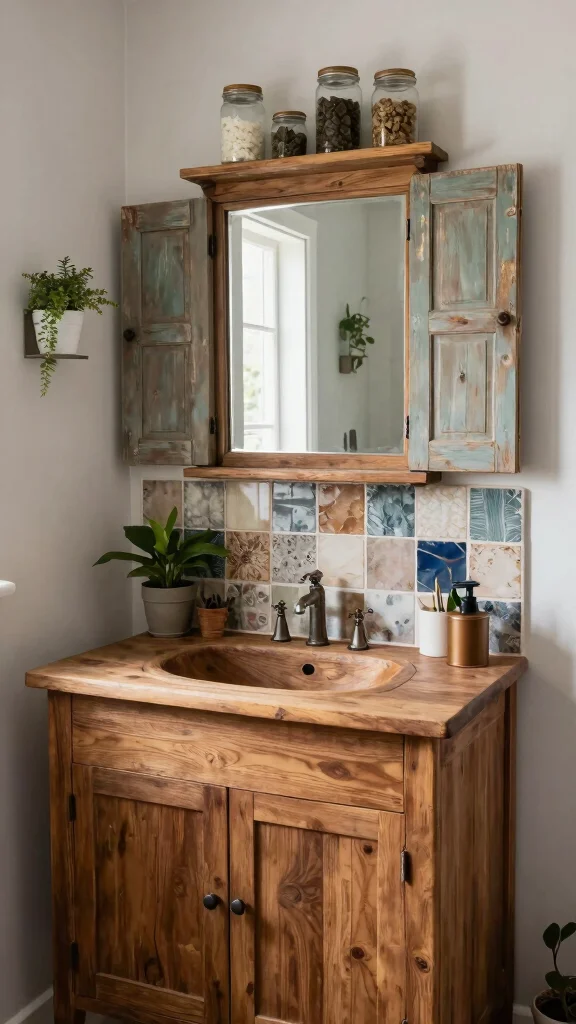 12 Modern Restroom Remodel Ideas for a Clean, Updated Look - 3. Upcycled Materials 1